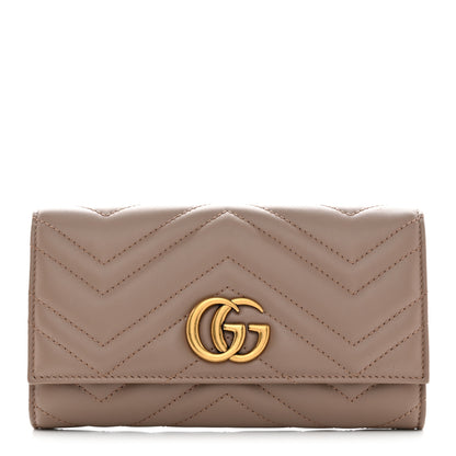 Gucci Calfskin Matelasse GG Marmont Continental Wallet Porcelain Rose 1 of 10