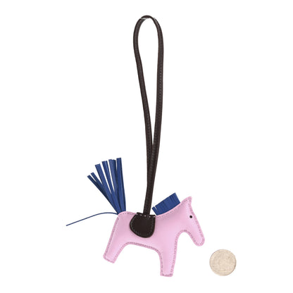 Hermes Milo Lambskin Grigri Rodeo Horse Bag Charm PM Mauve Sylvestre Bleu France Rouge Sellier 2 of 4