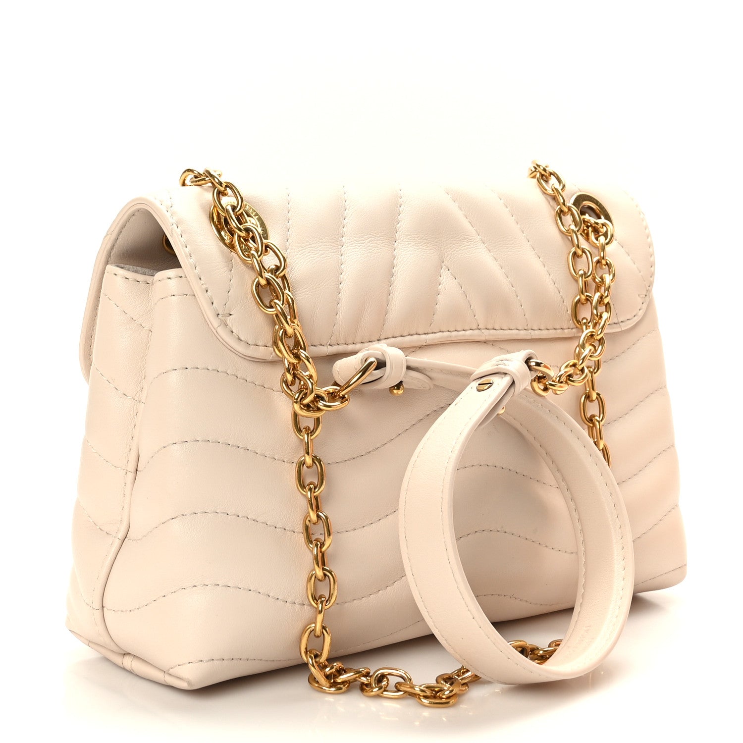 Louis Vuitton Calfskin LV New Wave Chain Bag Ivory 3 of 11