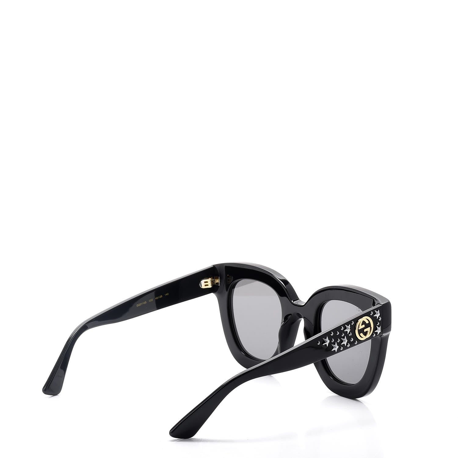 Gucci Acetate Stars Cat Eye Sunglasses GG0116S Black 4 of 10