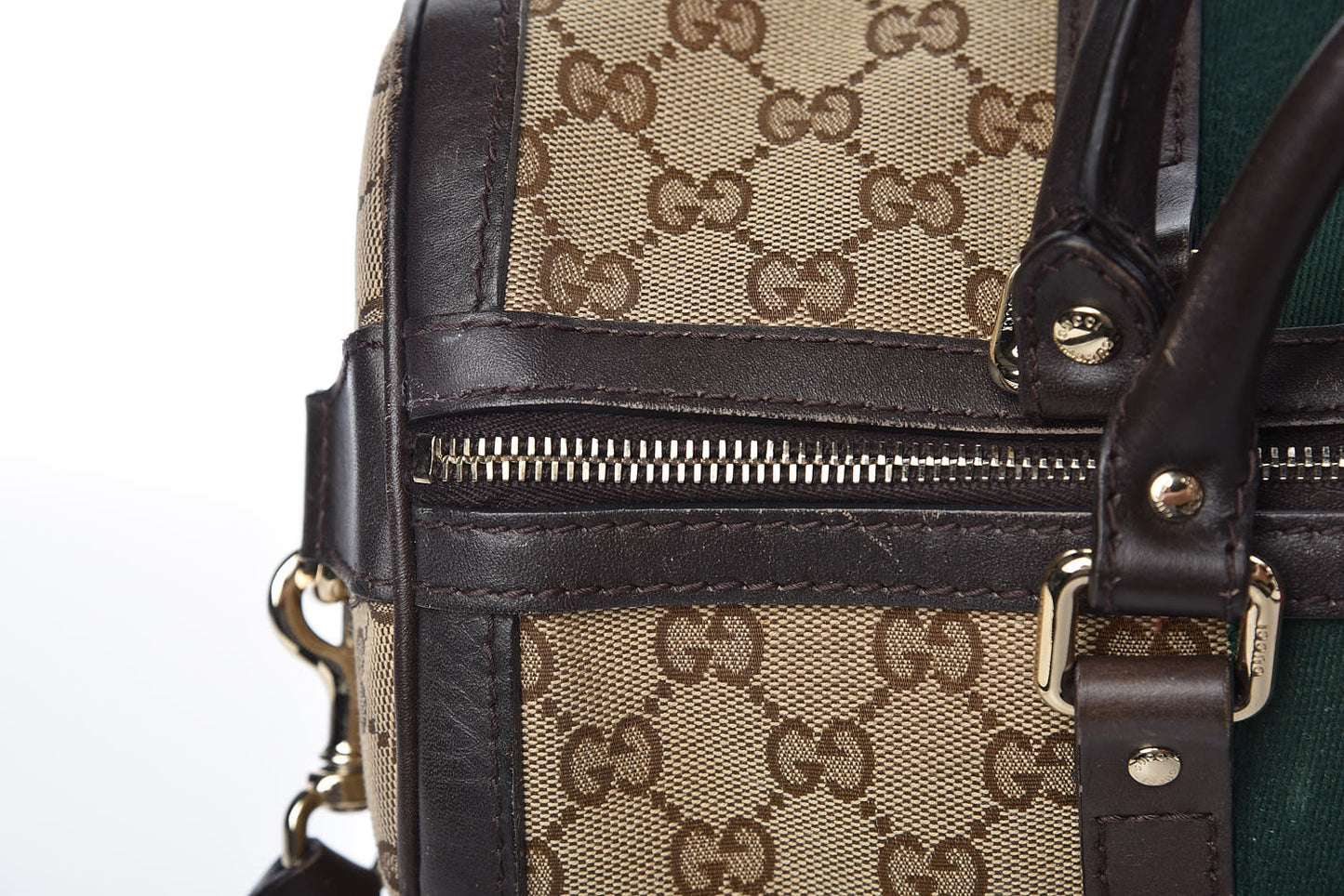 Monogram Vintage Web Medium Boston Dark Brown