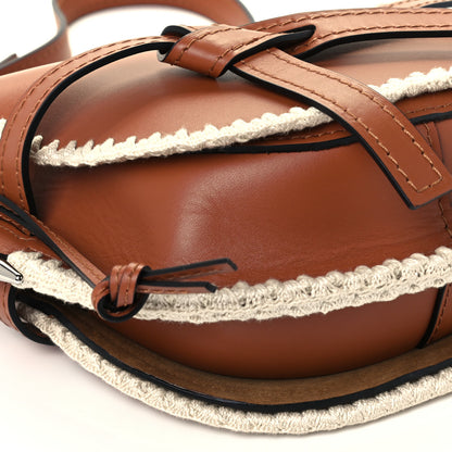 Loewe Calfskin Crochet Trim Small Gate Crossbody Bag Tan 9 of 10