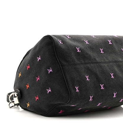 Louis Vuitton LV Blason Denim Calfskin Speedy Bandouliere 40 Black Gradient Orange 7 of 8