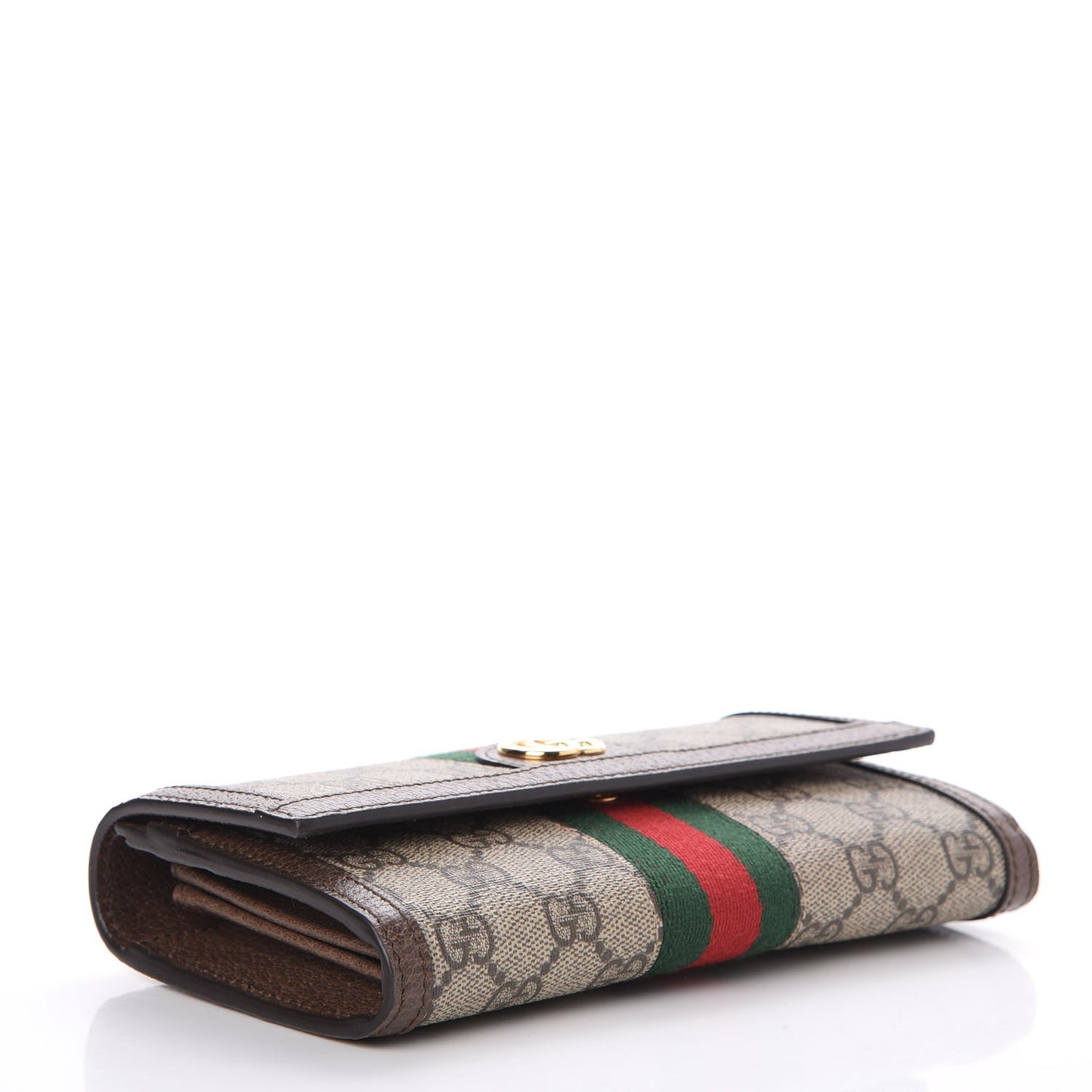 GG Supreme Monogram Web Ophidia Continental Wallet Brown