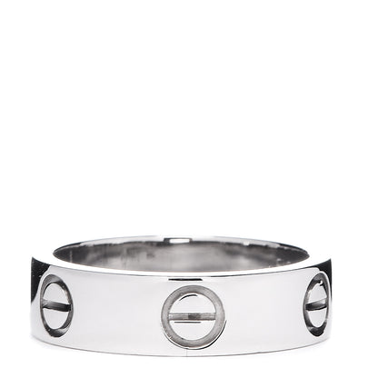 Cartier 18K White Gold 5.5mm LOVE Ring 54 6.75 1 of 4
