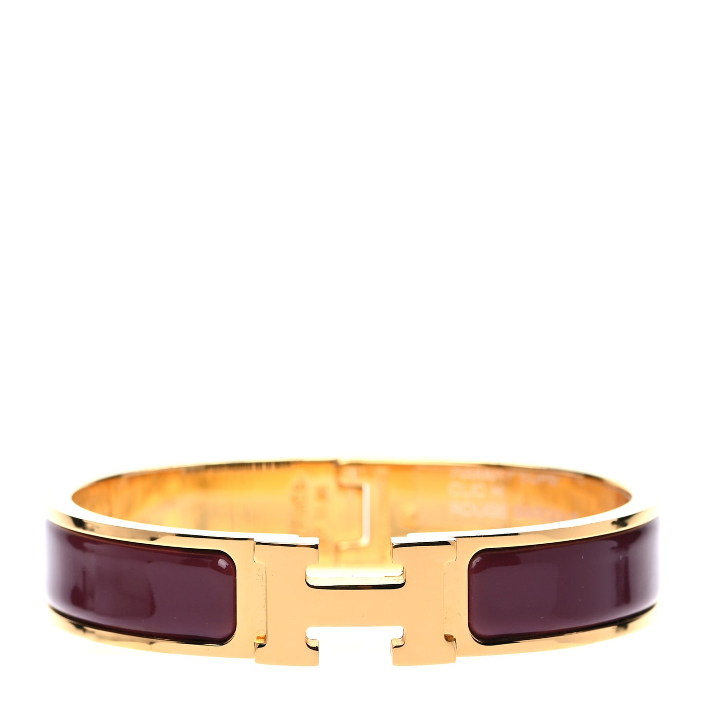 Enamel Narrow Clic Clac H Bracelet PM Rouge Baroque