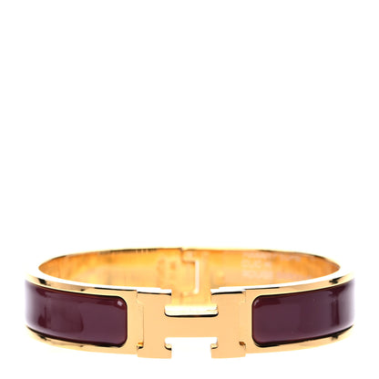 Hermes Enamel Narrow Clic Clac H Bracelet PM Rouge Baroque 1 of 8