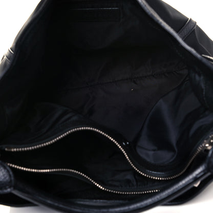 Burberry Nylon Calfskin Logo Hobo Black 5 of 10