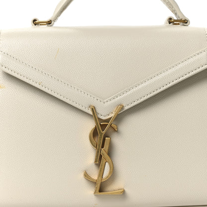 Saint Laurent Grain de Poudre Mini Classic Monogram Cassandra Top Handle Vintage White 8 of 11