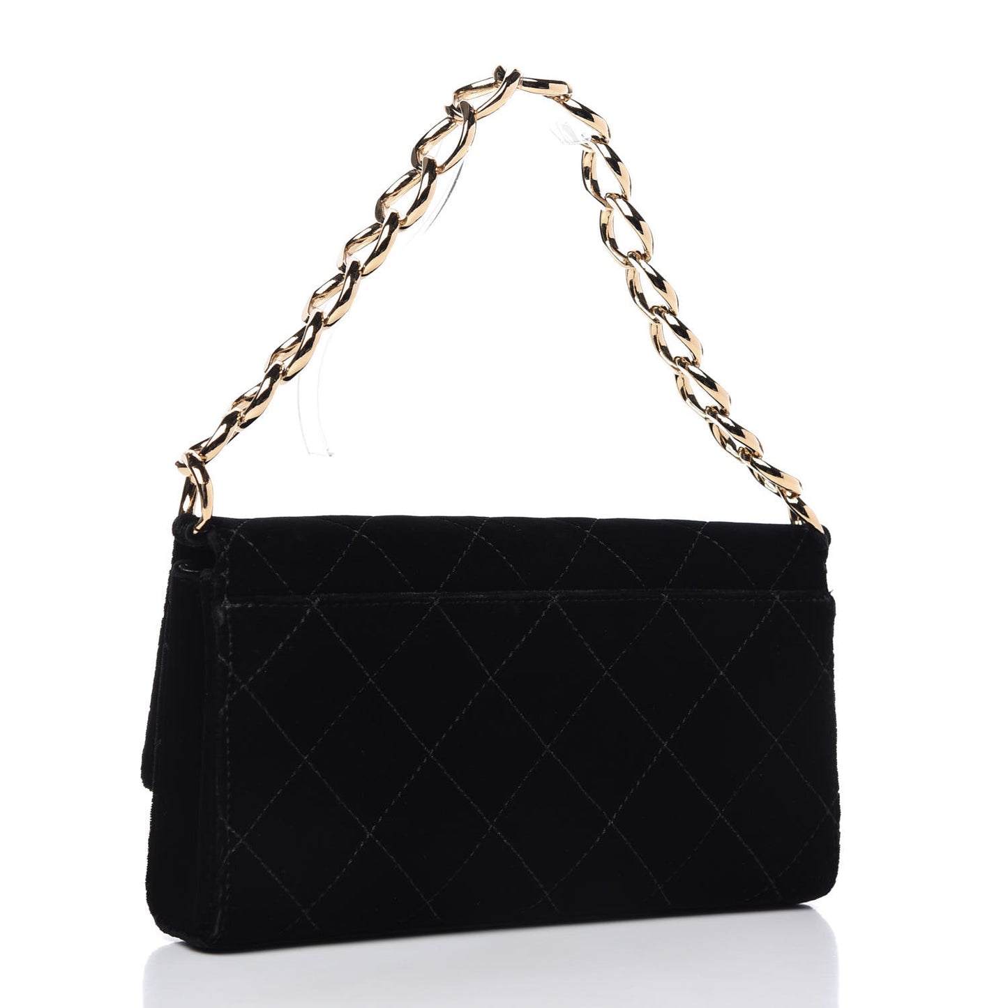 Velvet Quilted Evening Bag Black