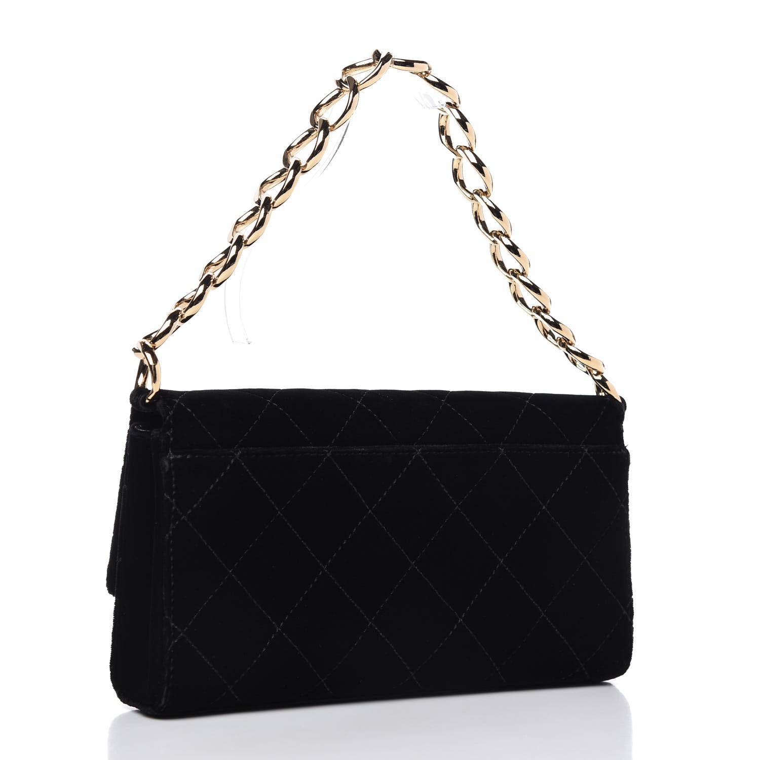 Chanel Velvet Quilted Evening Bag Black 3 of 12