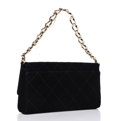 Chanel Velvet Quilted Evening Bag Black 3 of 12