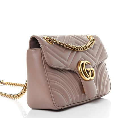 Gucci Calfskin Matelasse Small GG Marmont Shoulder Bag Porcelain Rose 2 of 7