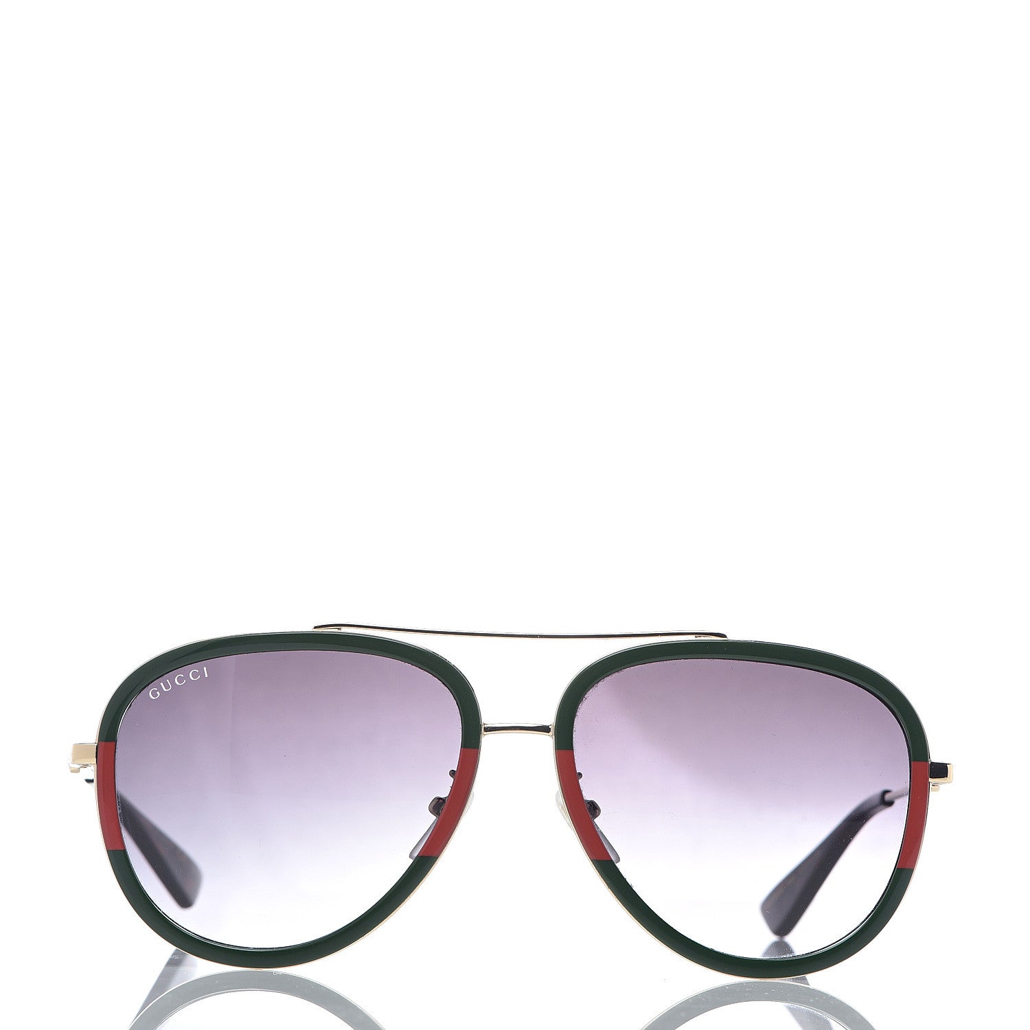 Gucci Web Aviator Sunglasses GG0062S Green Red 2 of 7
