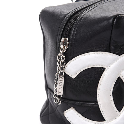 Chanel Calfskin Quilted Large Cambon Bowler Black White 16 of 16