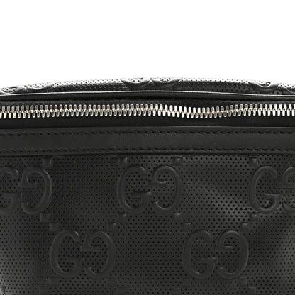 Gucci Calfskin GG Tennis Embossed Belt Bag Black 8 of 12