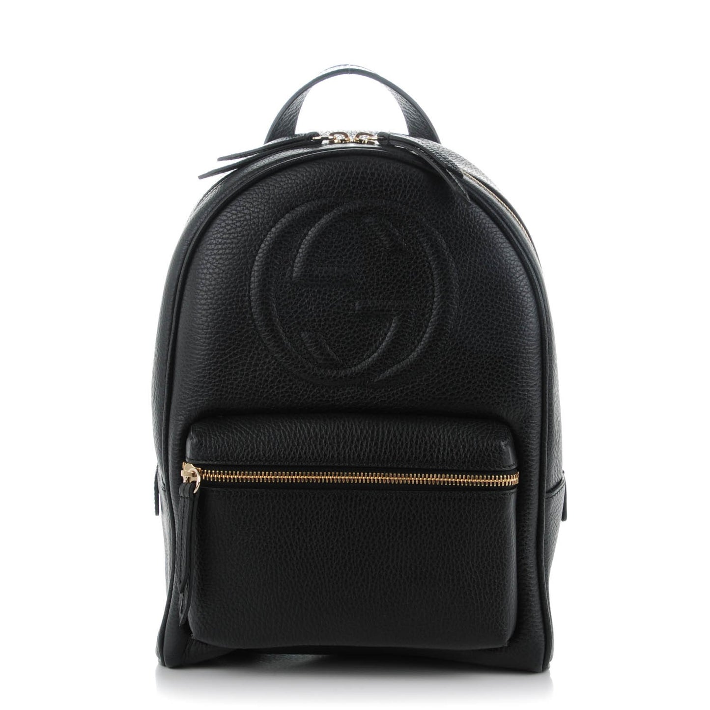 Pebbled Calfskin Soho Chain Backpack Black