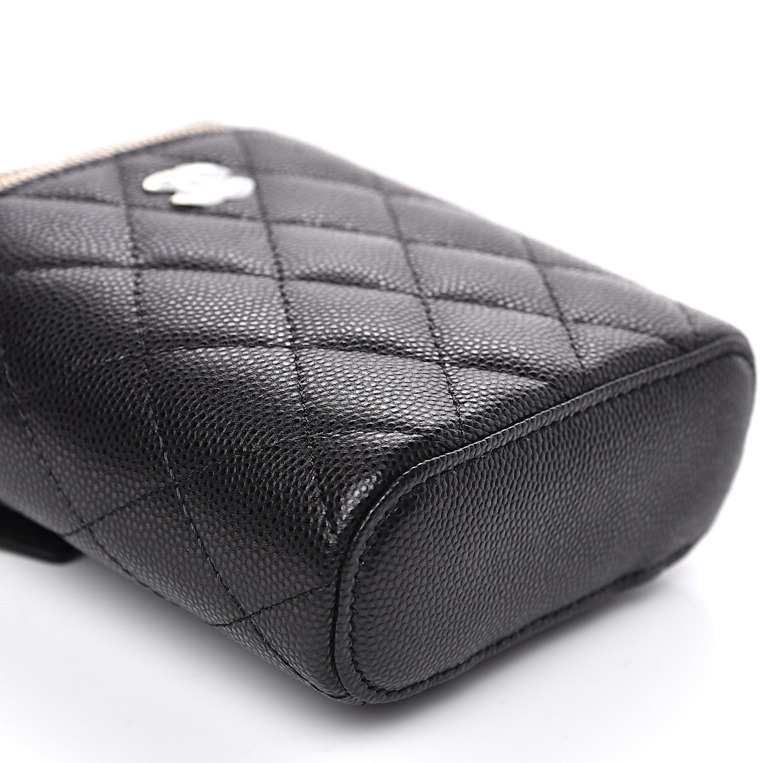 Chanel Caviar Quilted Small Vertical Coco Beauty Vanity Case With Chain Black 8 of 10