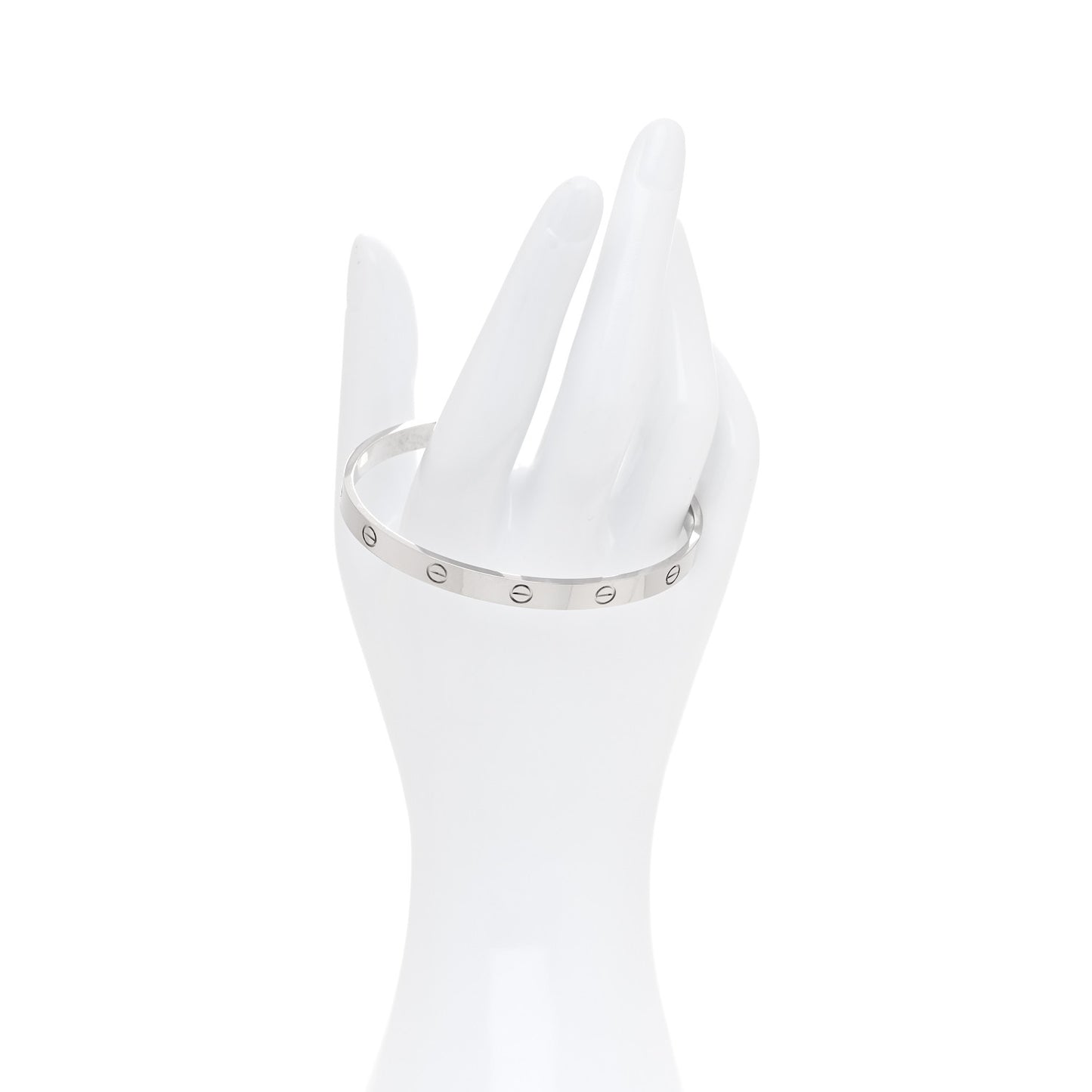18K White Gold LOVE Cuff Bracelet 20