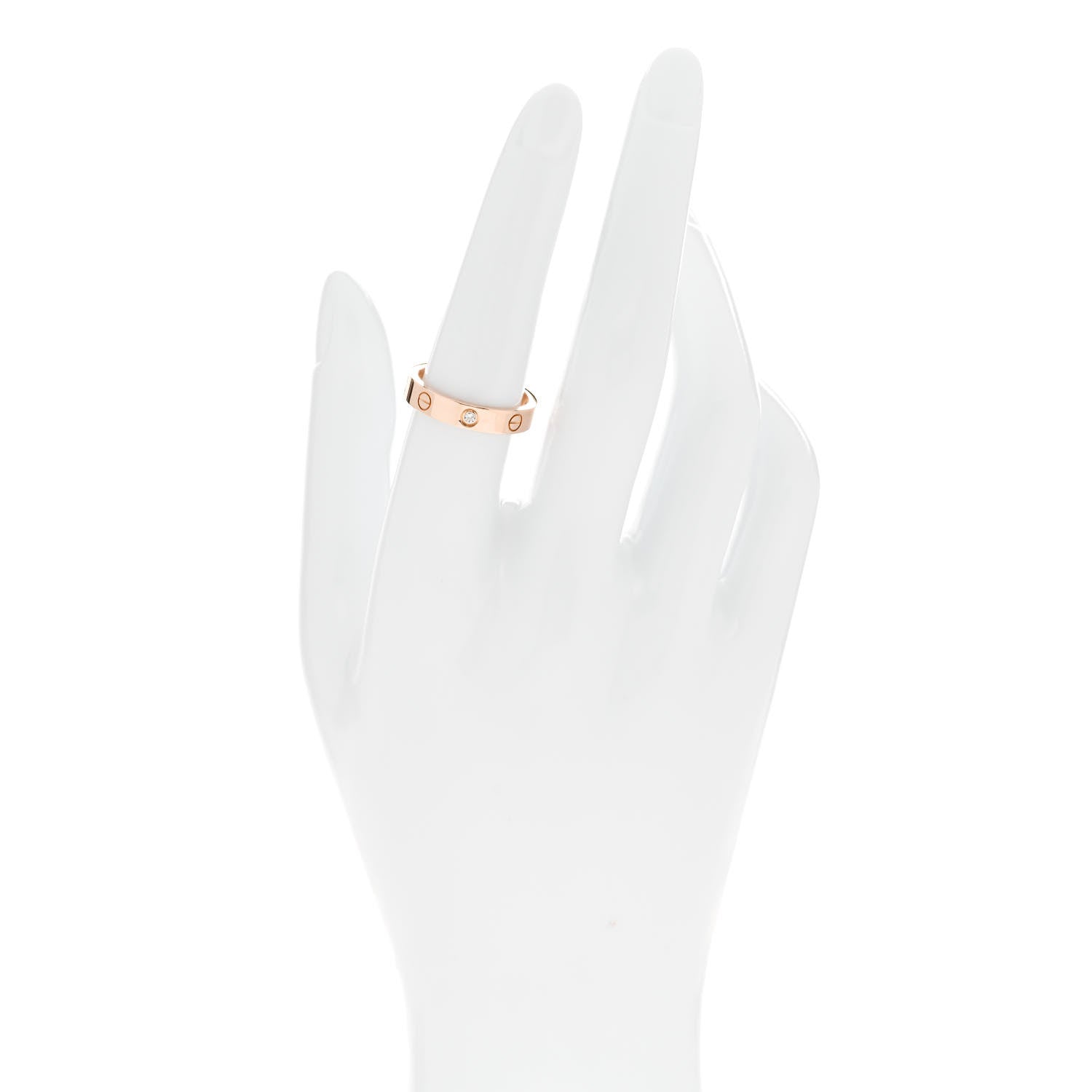 Cartier 18K Pink Gold Diamond 4mm LOVE Wedding Band Ring 55 7.25 2 of 5