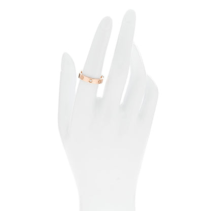 Cartier 18K Pink Gold Diamond 4mm LOVE Wedding Band Ring 55 7.25 2 of 5