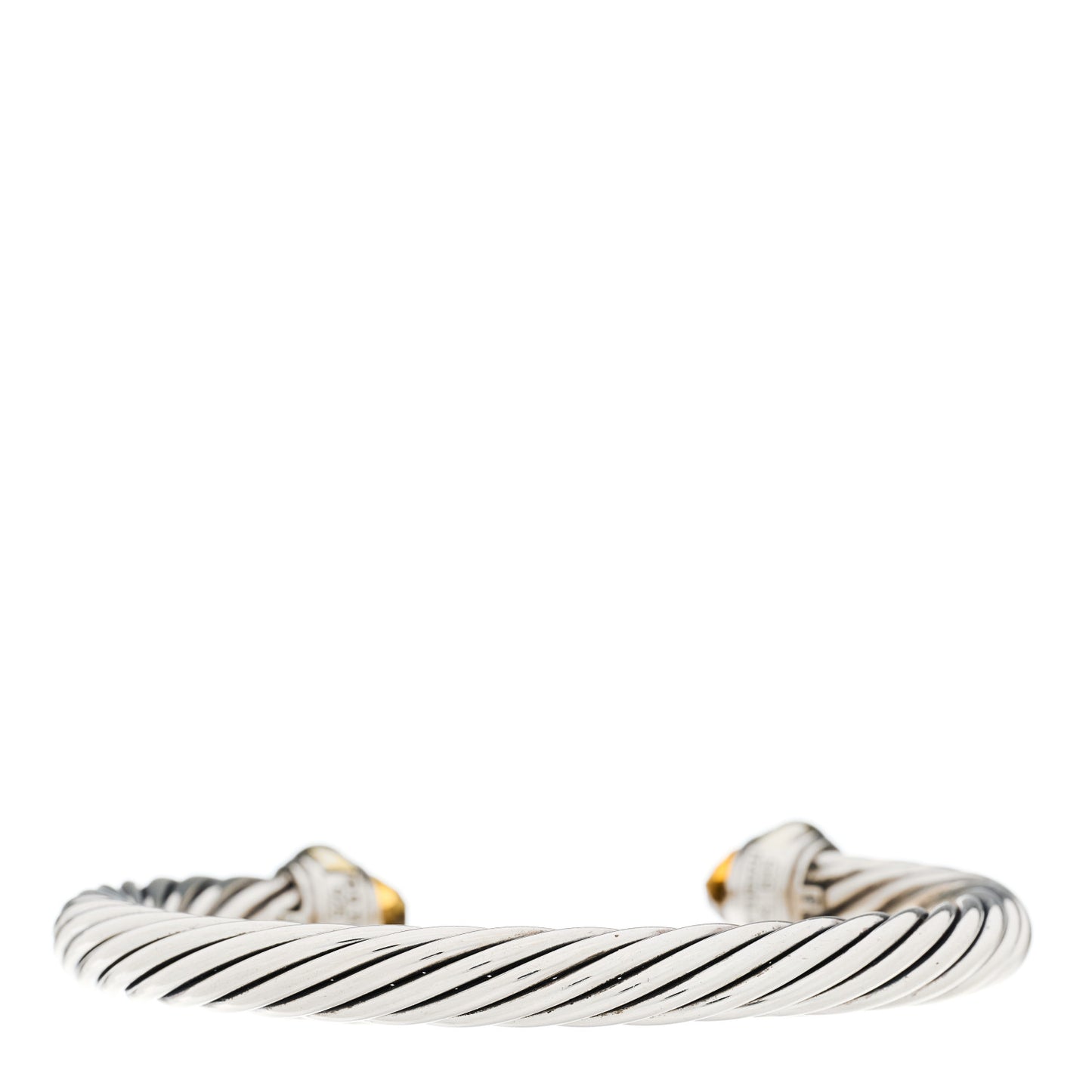 Sterling Silver 14K Yellow Gold Citrine 7mm Cable Classics Bracelet