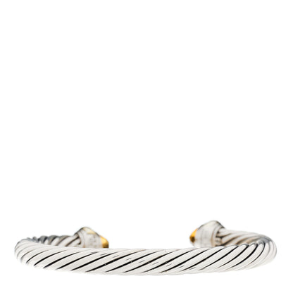 David Yurman Sterling Silver 14K Yellow Gold Citrine 7mm Cable Classics Bracelet 2 of 3