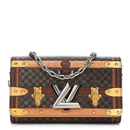 Louis Vuitton Transformed Damier Ebene Time Trunk Twist Chain Wallet 1 of 8