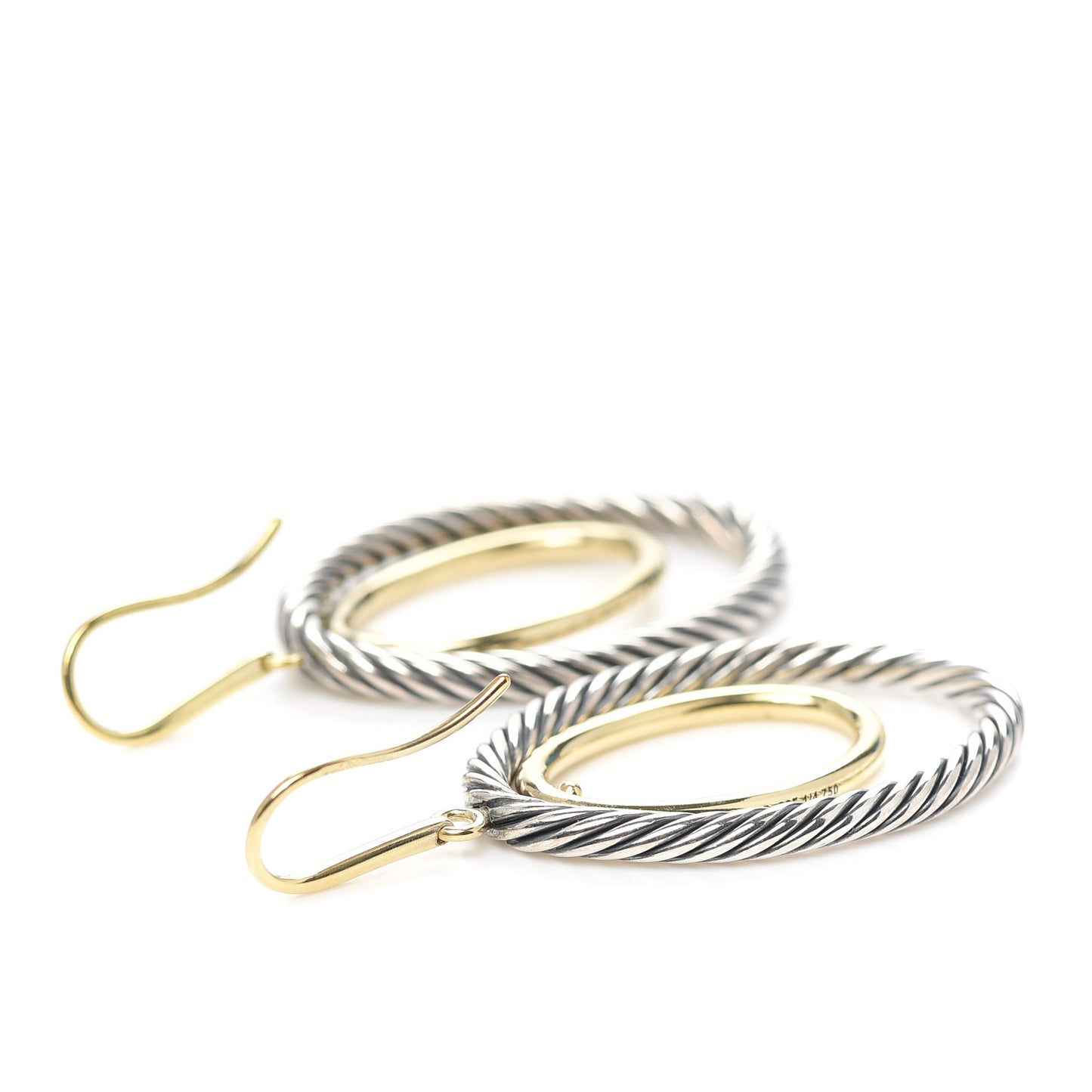 Sterling Silver 18K Yellow Gold Mobile Oval Earrings