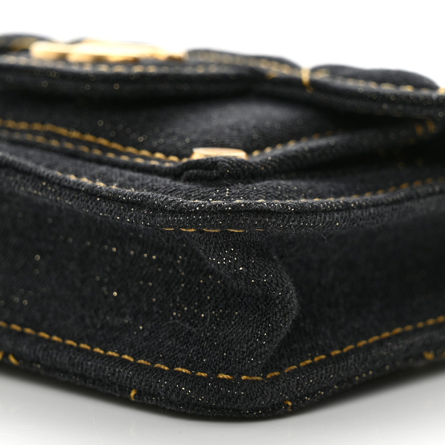 Chanel Denim Quilted Double You Card Holder On Chain Blue 10 of 10