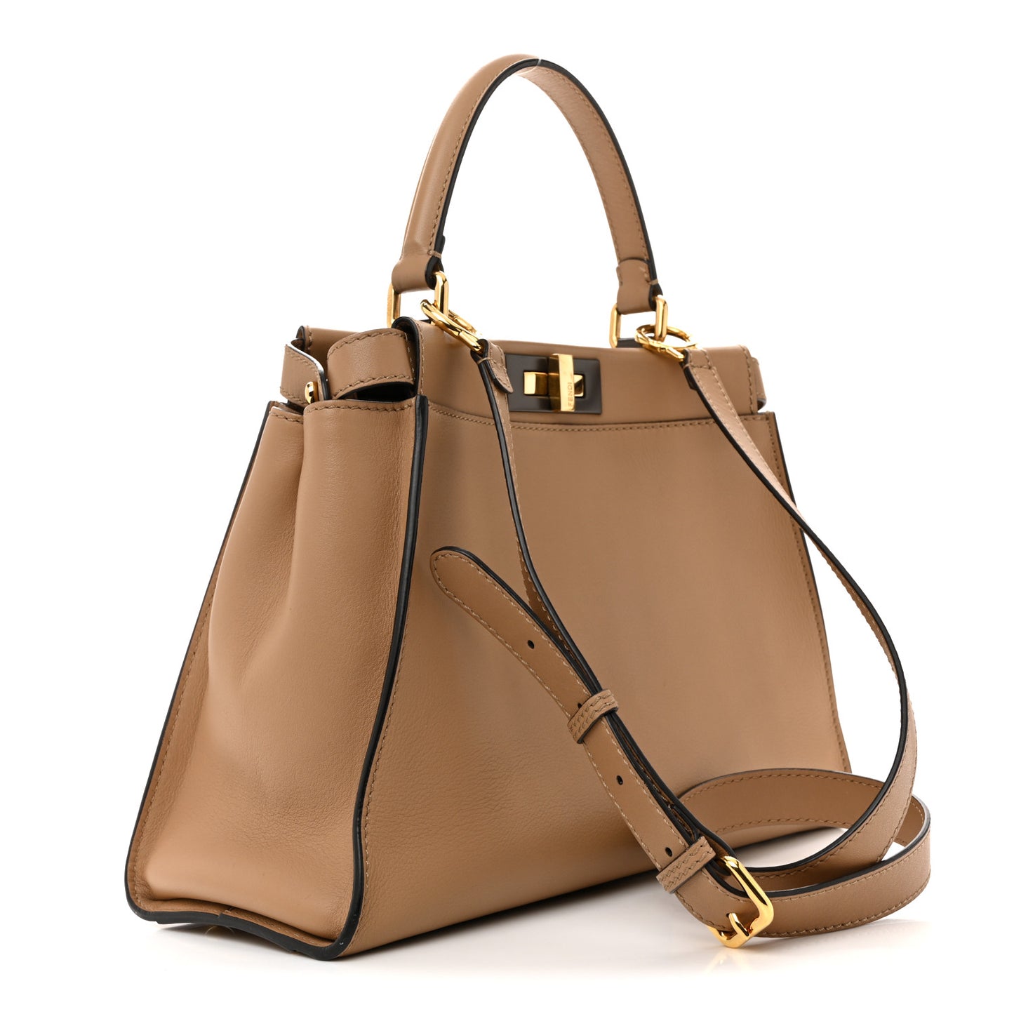 Vitello Seta Medium Peekaboo Iconic Satchel Cuoio