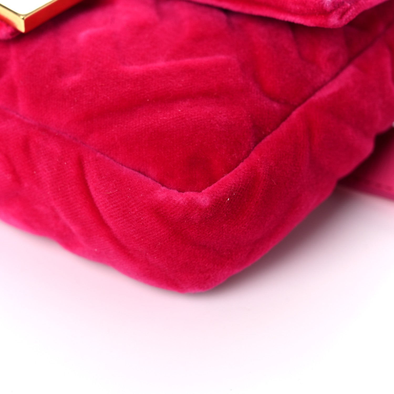 Fendi Velvet FF Embossed Hip Belt Baguette Bag Fuxia 10 of 16