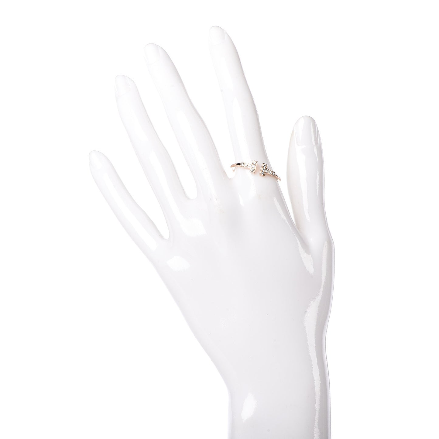 18K Rose Gold Diamond T Wire Ring 63 10.5