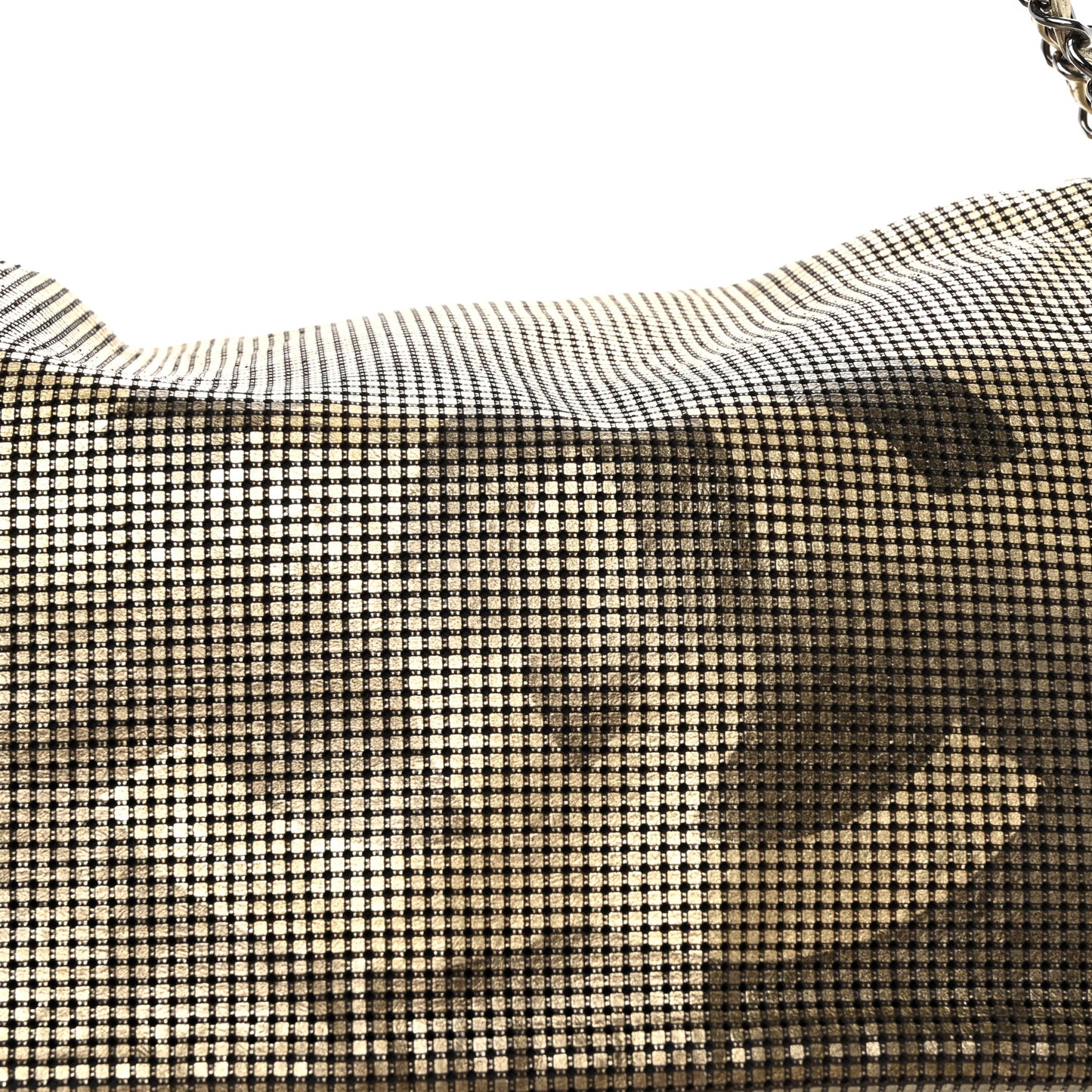Metallic Lambskin Perforated Hollywood Accordion Flap Bag Gold