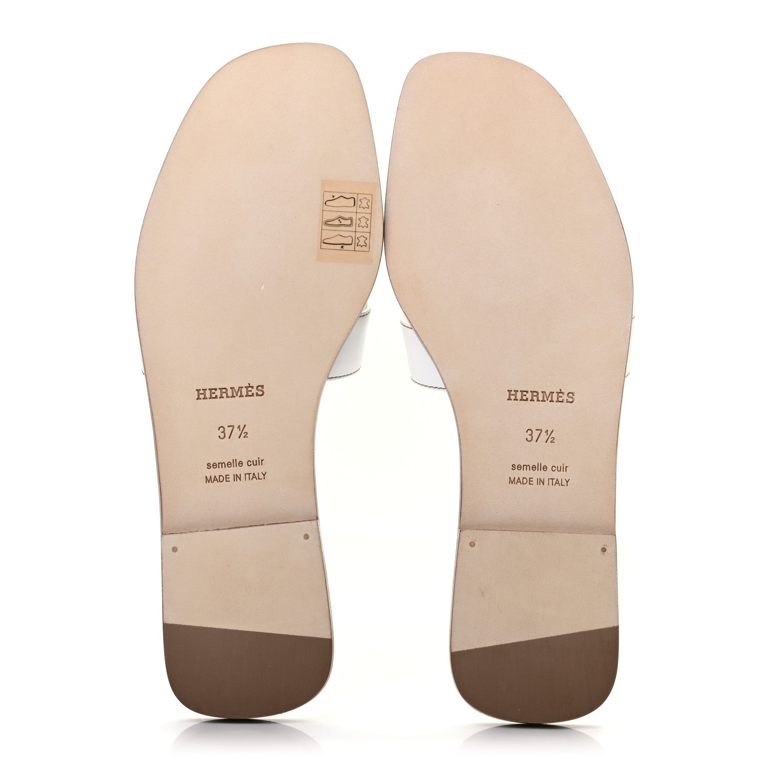 Hermes Box Calfskin Oran Sandals 37.5 White 5 of 9