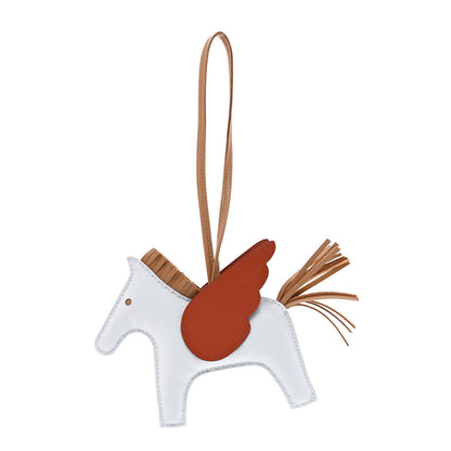 Hermes Milo Lambskin Grigri Rodeo Pegase Horse Bag Charm MM Bleu Brume Chai Cornaline 1 of 5