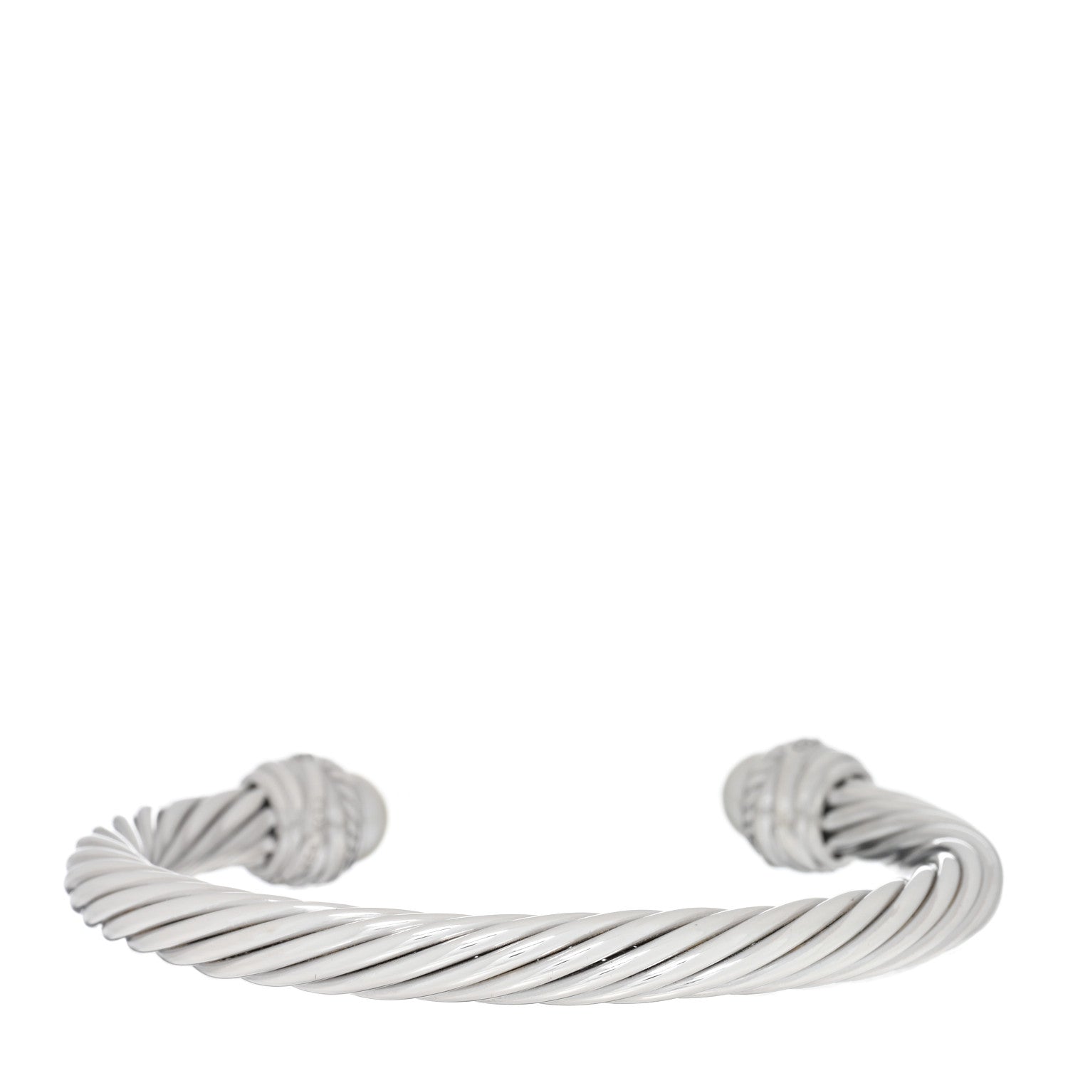 David Yurman Sterling Silver Diamond Pearl 7mm Crossover Bracelet 2 of 3