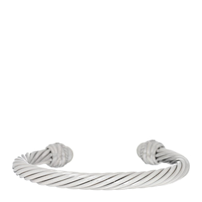 David Yurman Sterling Silver Diamond Pearl 7mm Crossover Bracelet 2 of 3
