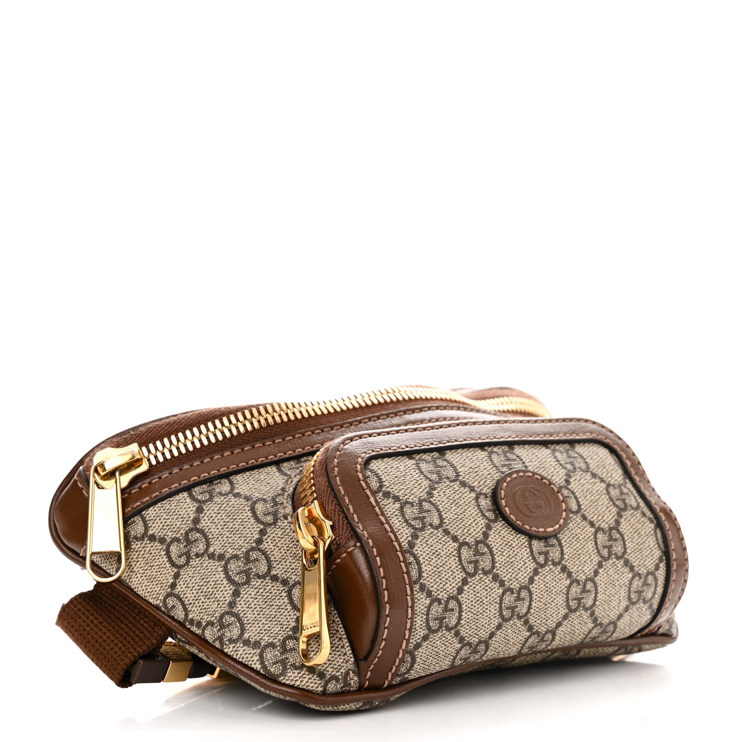 Gucci GG Supreme Monogram Textured Calfskin Retro Interlocking G Belt Bag Beige Ebony Brown Sugar 4 of 11