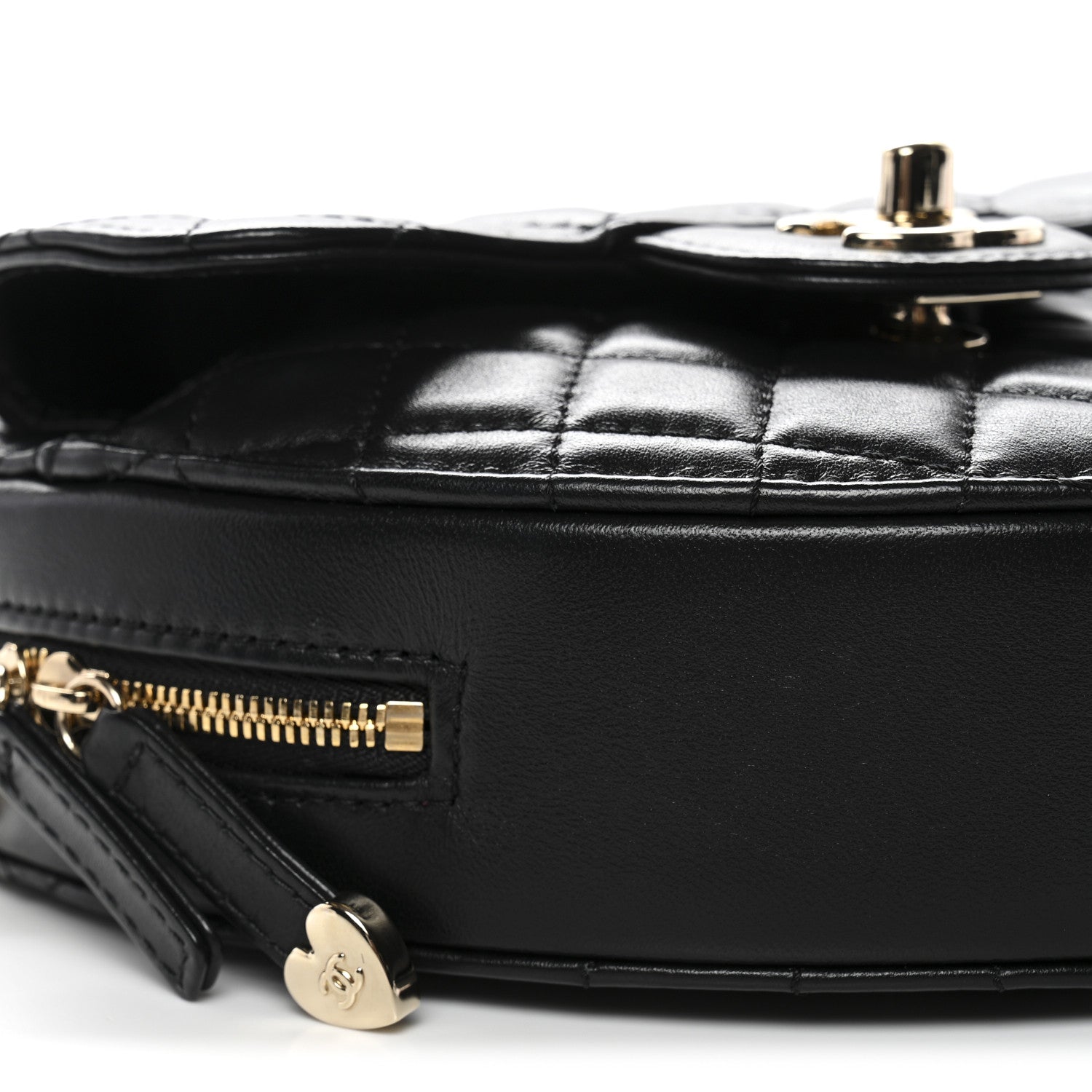 Chanel Lambskin Quilted CC In Love Heart Bag Black 9 of 11
