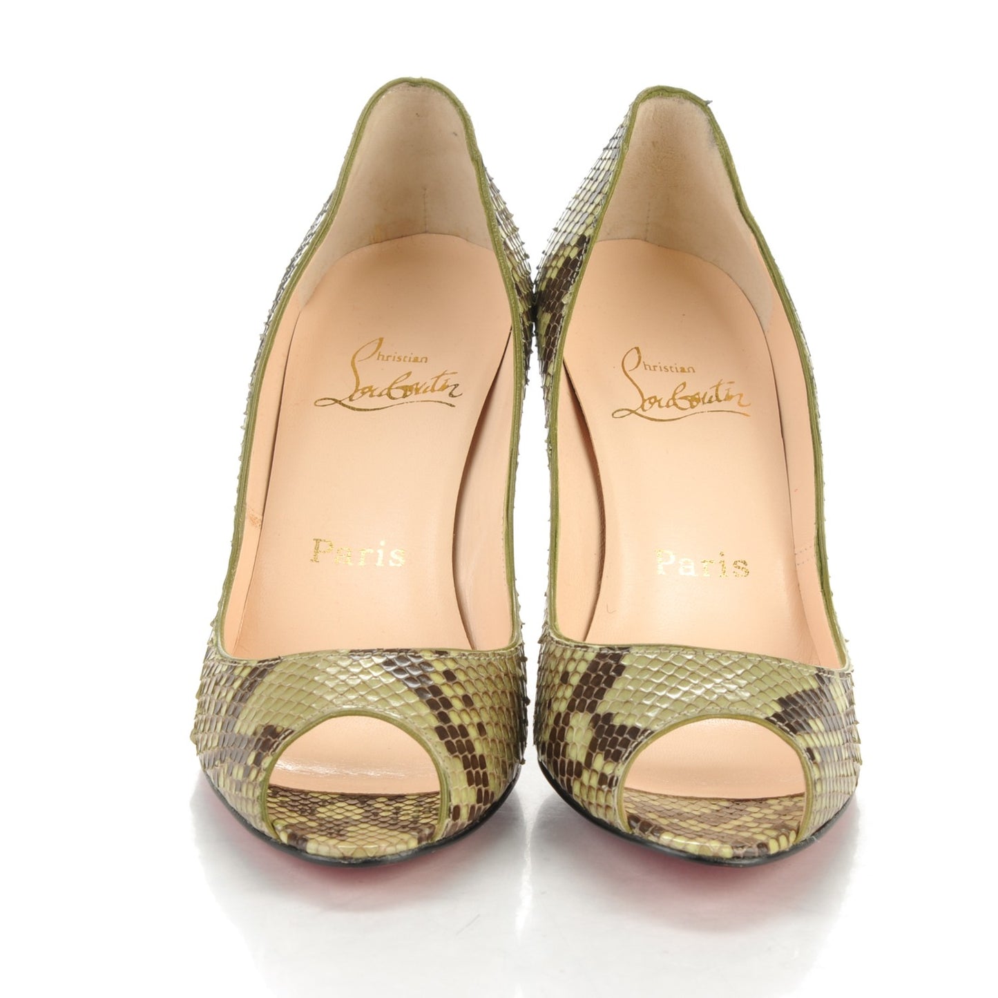 Python Yoyo 85 Peep Toe Pumps 36 Green