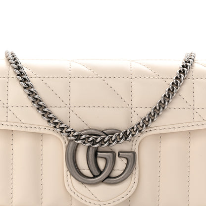 Gucci Calfskin Matelasse Aria Super Mini GG Marmont Shoulder Bag Mystic White 8 of 10