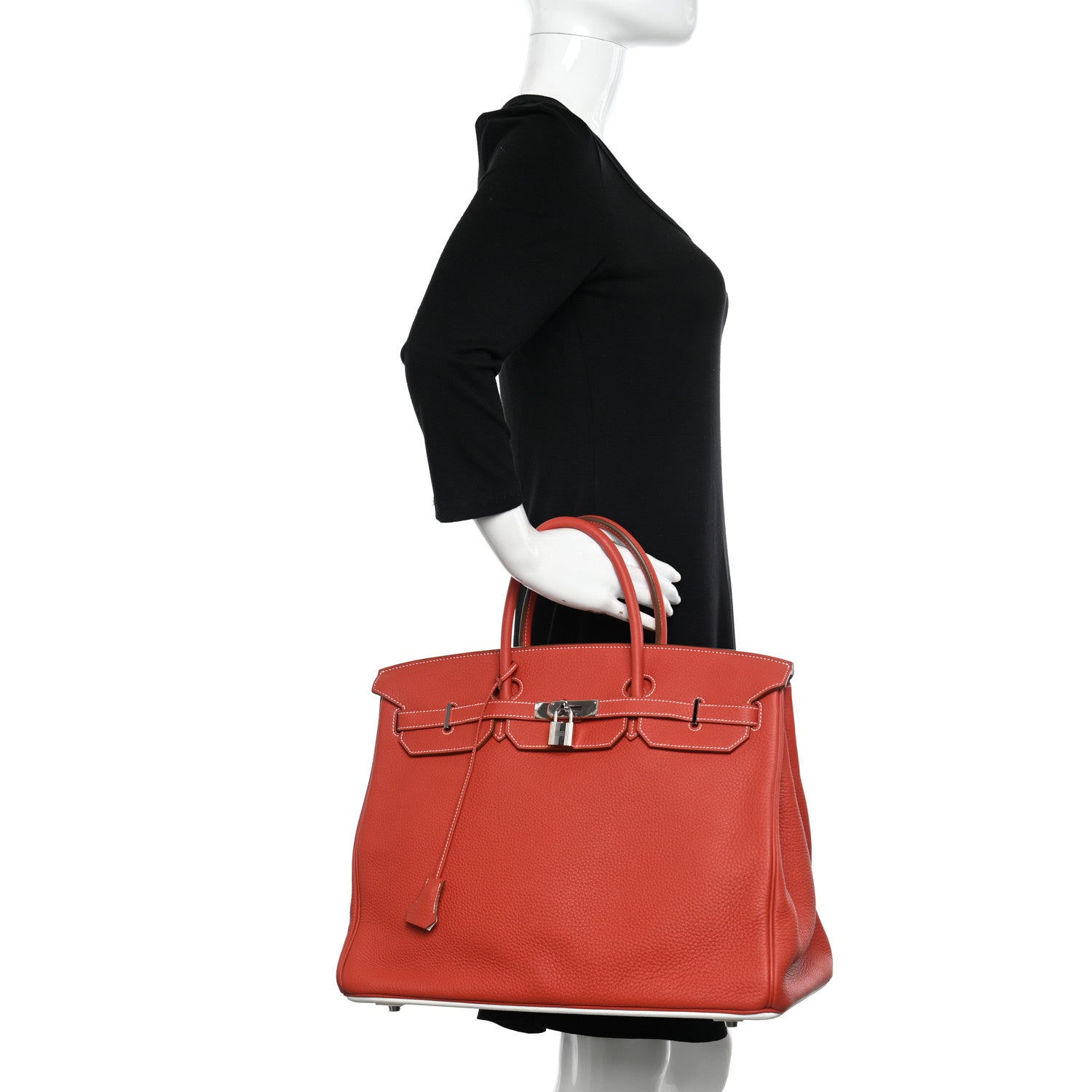 Hermes Togo Casaque Birkin 40 Sanguine White 2 of 11
