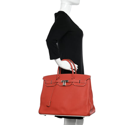 Hermes Togo Casaque Birkin 40 Sanguine White 2 of 11