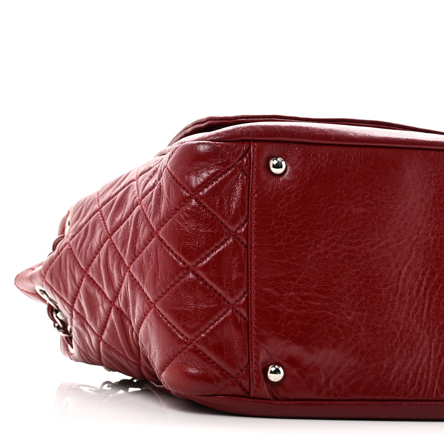 Lambskin Medium Rock and Chain Flap Red