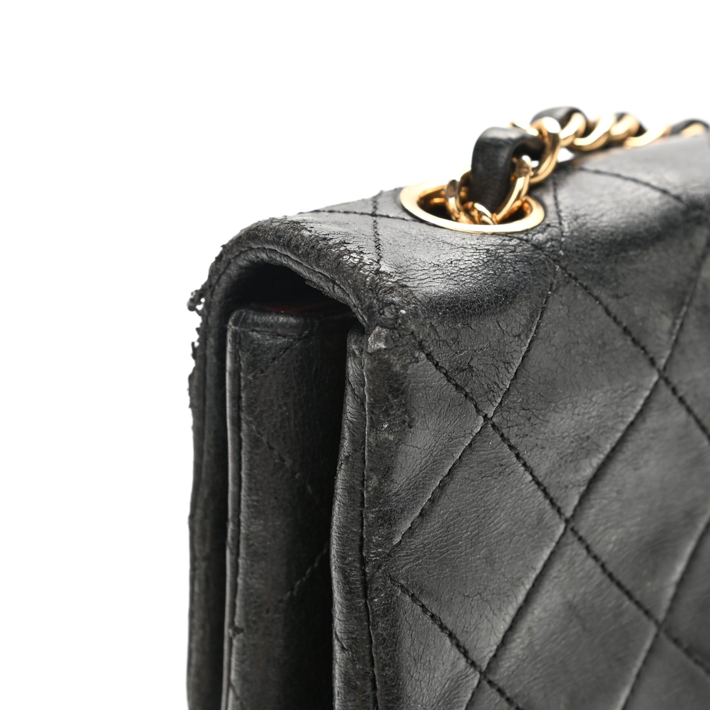 Lambskin Quilted Small Single Flap Black