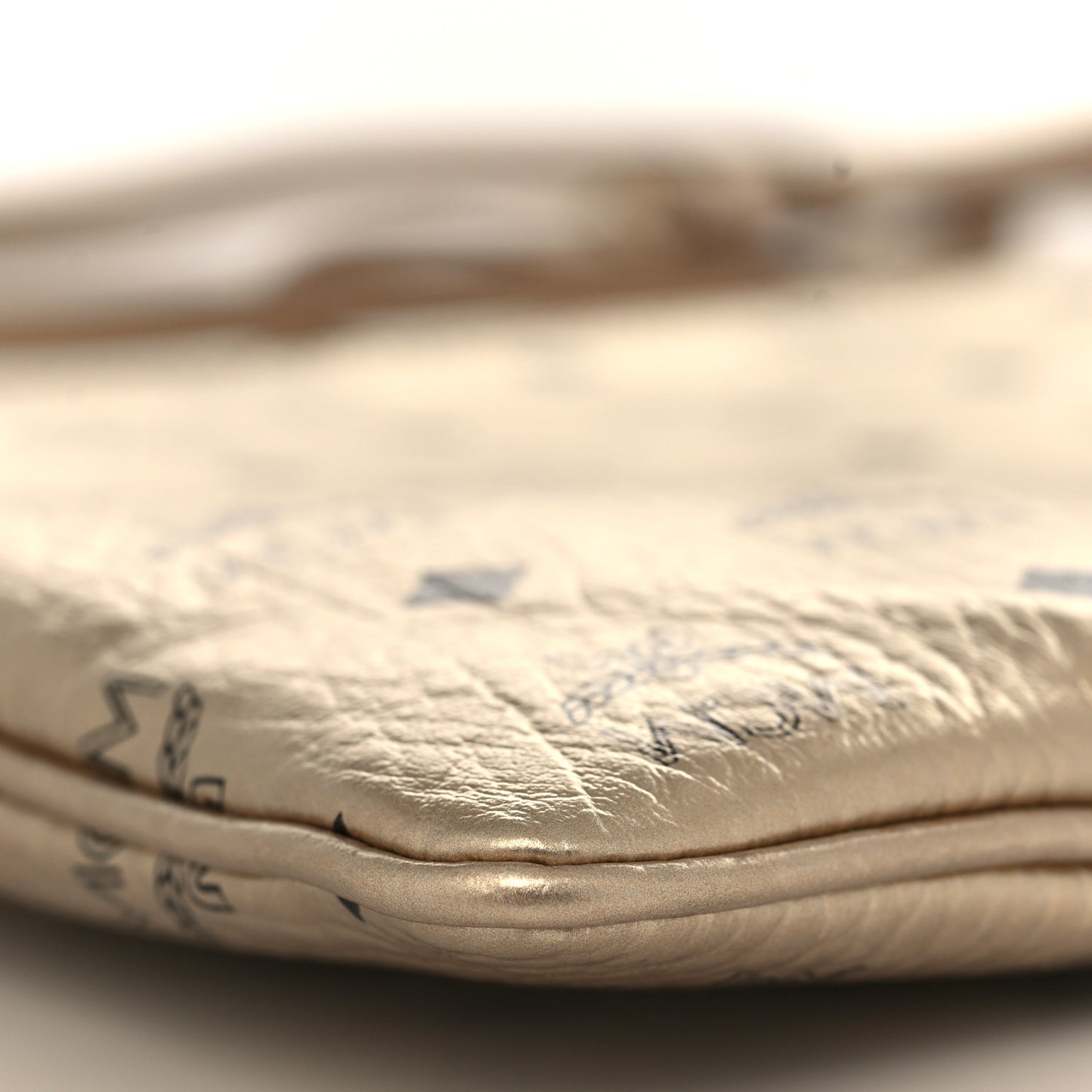 Metallic Visetos Medium Crossbody Pouch Berline Gold