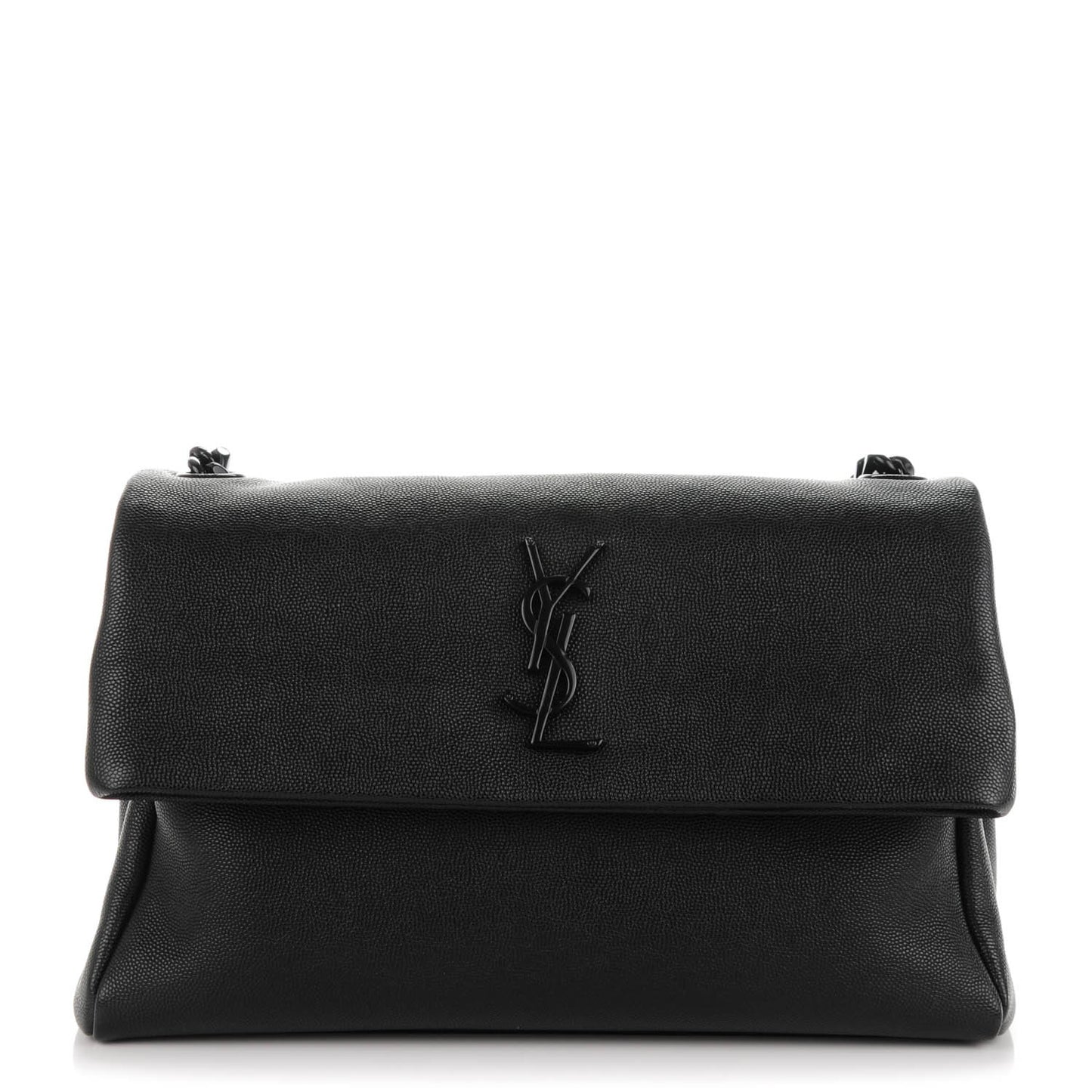 Grain De Poudre Medium West Hollywood Monogram Fold-Over Black