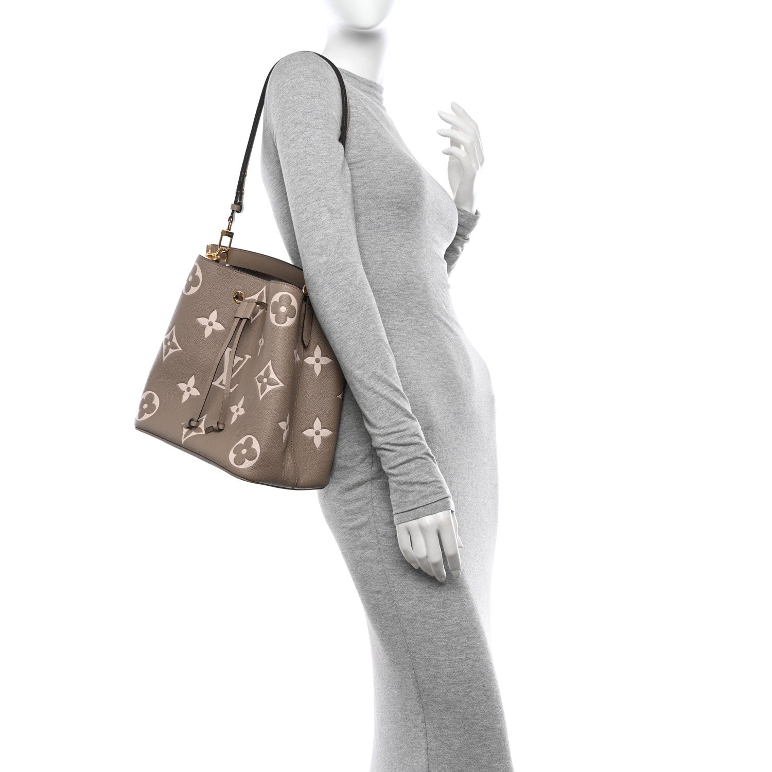 Louis Vuitton Empreinte Monogram Giant Neonoe MM Tourterelle Creme 2 of 11