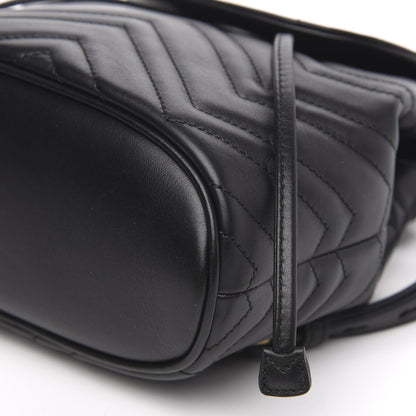 Gucci Calfskin Matelasse GG Marmont Flap Backpack Black 8 of 9